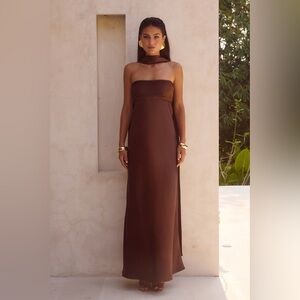 Runaway The Label Elsa Maxi Dress - Brown